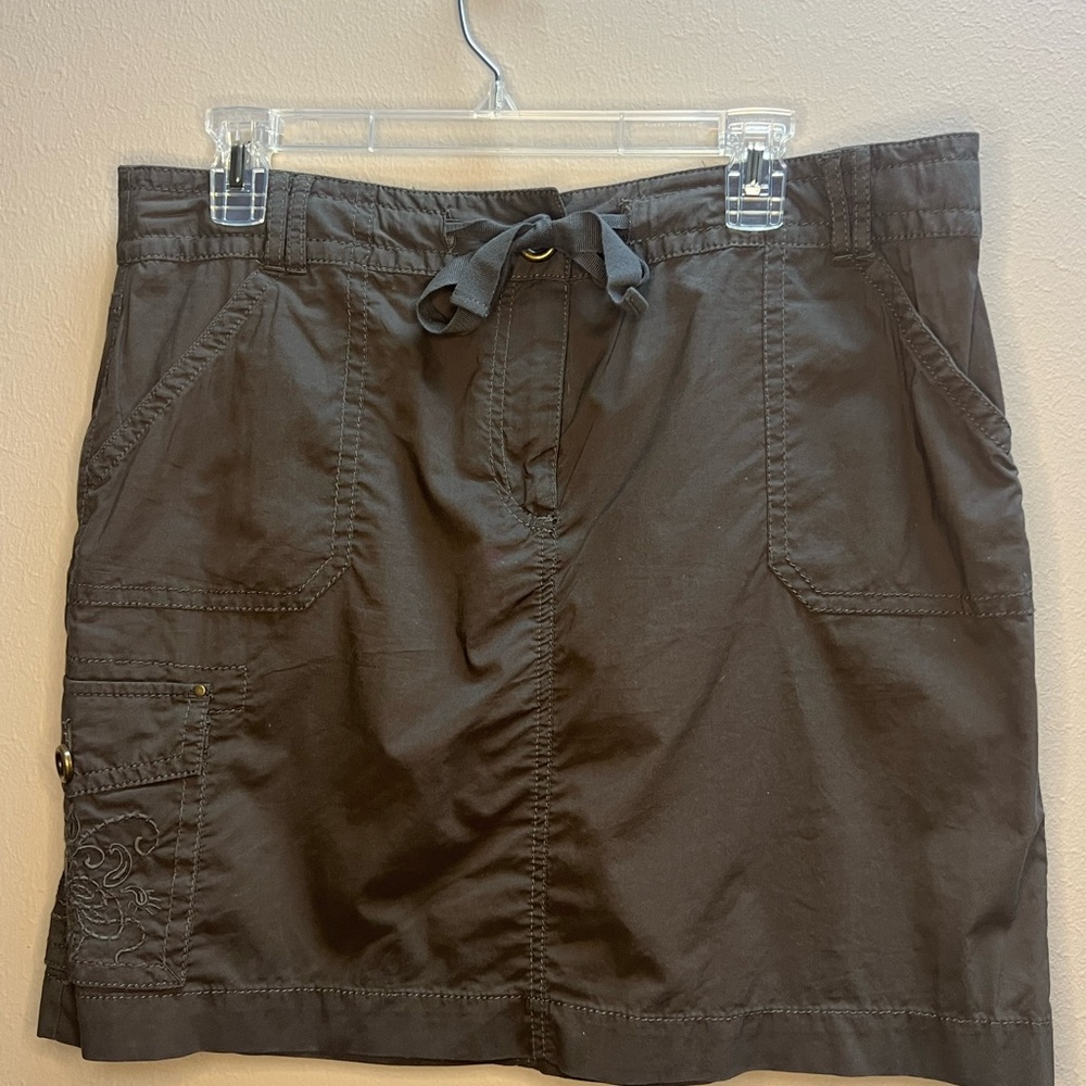 AT Loft khaki green cotton utility mini skirt  size 12